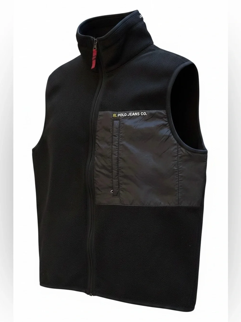 RL Polo Jeans Co Utility Fleece Vest Y2K Gorpcore Outdoor Black Small Vintage